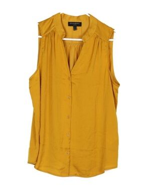 Banana Republic Classic Fit Sleeveless Top Mustard Yellow Large L